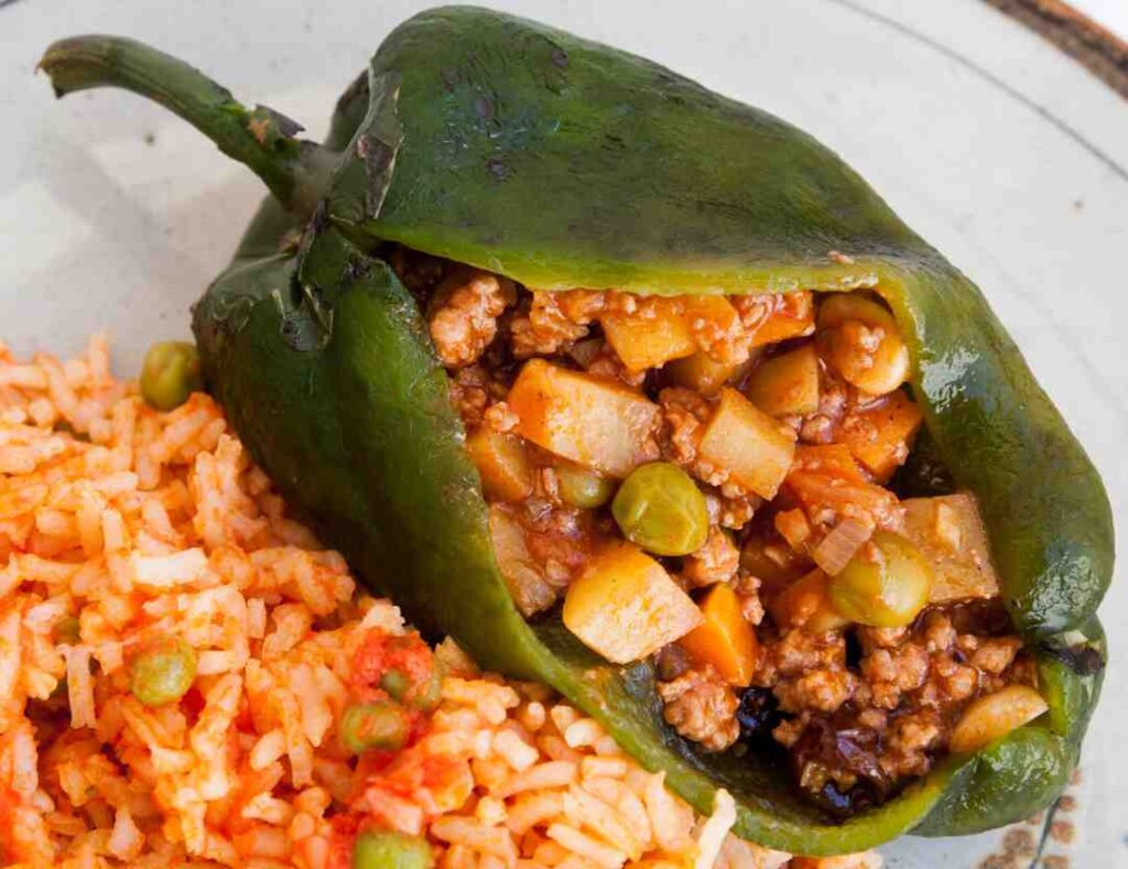 Chile Relleno hecho en el asador