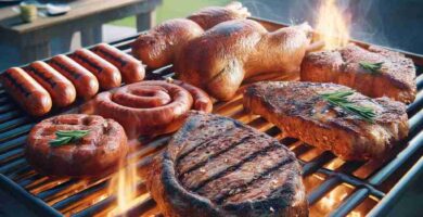 Foto de Carne y Chorizos en el asador