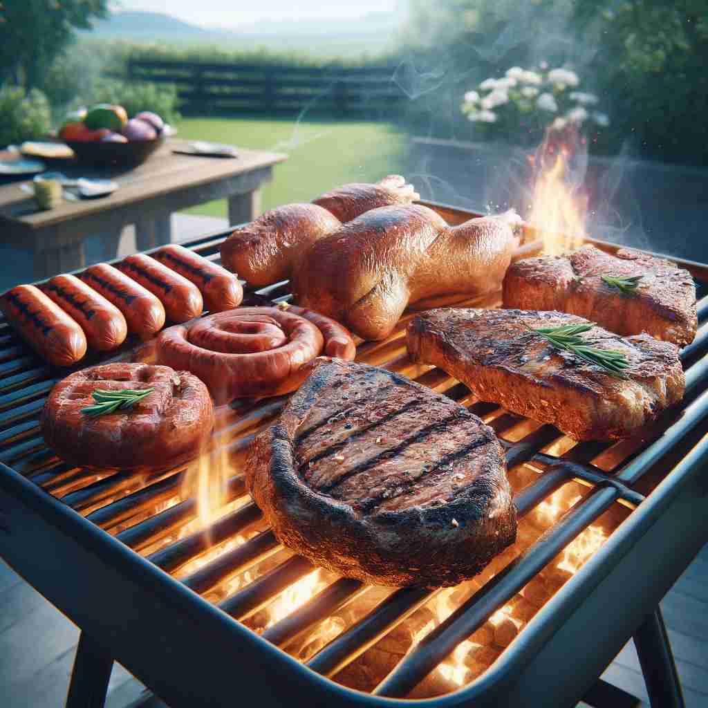 Foto de Carne y Chorizos en el asador