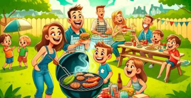 Asado Familiar Dibujo