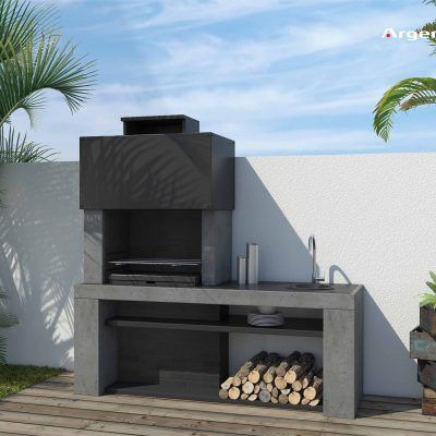 Asador De Obra Moderno con Piedra
